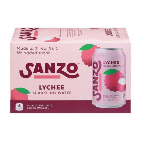 Sanzo, Lychee Sparkling Water, 72 Oz(Case Of 4)