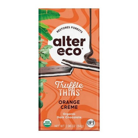 Alter Eco, Truffle Thins Orange Creme, 2.96 Oz(Case Of 12)