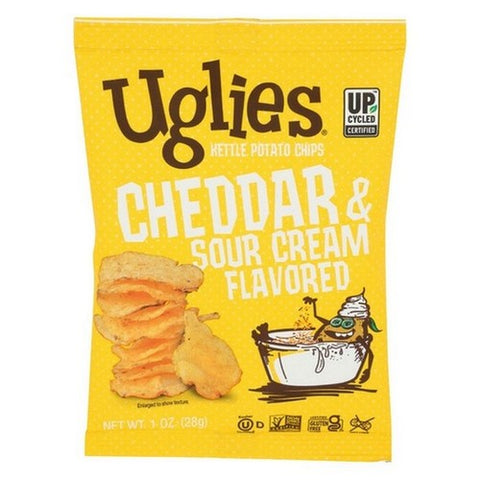 Uglies, Cheddar And Sour Cream Potato Chips, 1 Oz(Case Of 32)