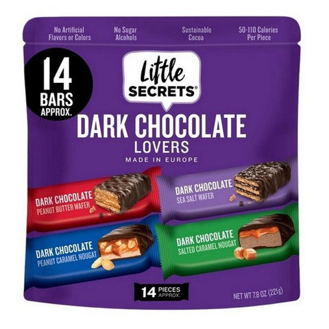 Little Secrets Llc, Dark Chocolate Lovers Bars, 7.8 Oz(Case Of 6)