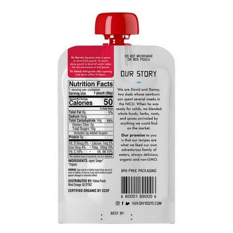 Kekoa, Apple And Ginger Squeeze Pouch, 3.5 Oz(Case Of 6)