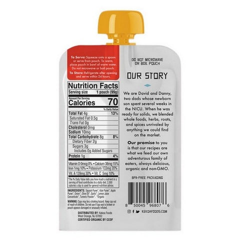 Kekoa, Squash And Kale With Turmeric Squeeze Pouch, 3.5 Oz(Case Of 6)