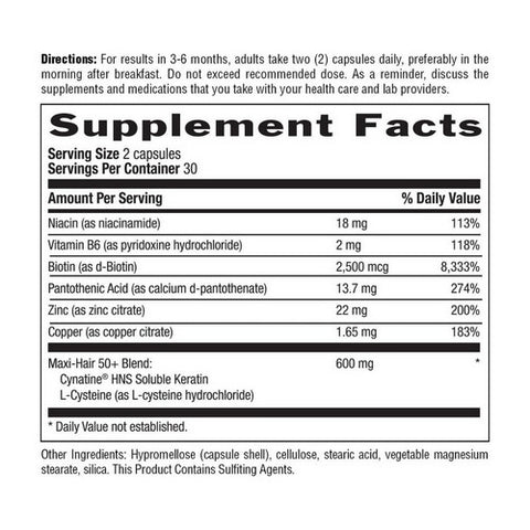 Country Life, Maxi Hair 50+, 60 Vegetarian Capsules