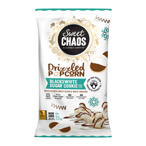Sweet Chaos, Black And White Sugar Cookie Popcorn, 5.5 Oz (Case Of 12)