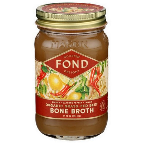Fond Bone Broth, Beef Bone Broth Ginger Cayenne, 14 Oz (Case Of 4)