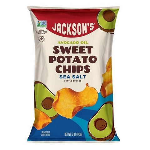 Jacksons Chips, Sweet Potato Chips Avacado Oil Sea Salt, 5 Oz (Case Of 12)