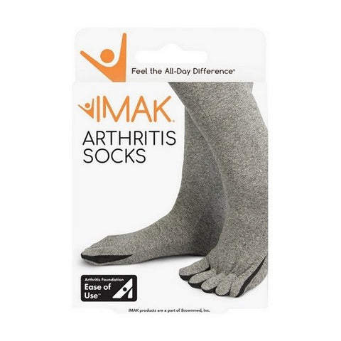 Brownmed, Arthritis Socks Compression Calf High Medium Gray Closed Toe, 1 Count
