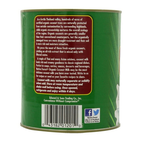Native Forest, Organic Coconut Milk Classic Unsweetened, 3 QT(Case Of 6)
