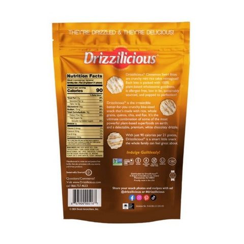 Drizzilicious, Mini Rice Crisp Cinnamon Swirl, 4 Oz(Case Of 6)