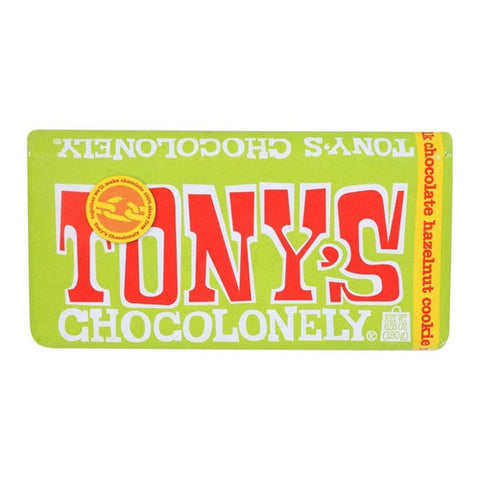 Tonys Chocolonely, Milk Chocolate Hazelnut Cookie Bar, 6.35 Oz(Case Of 15)