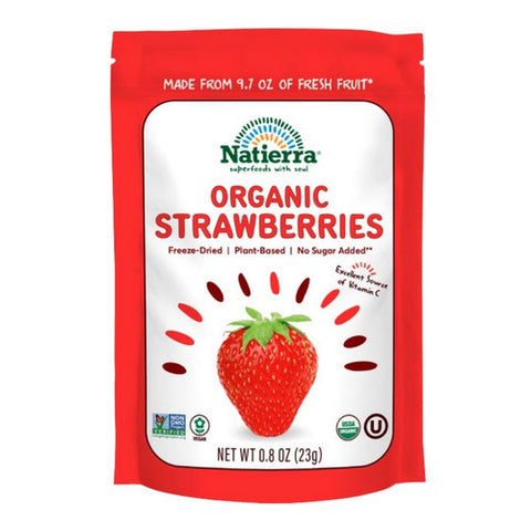 Natierra, Organic Freeze Dried Strawberry Fruit, 0.8 Oz(Case Of 12)