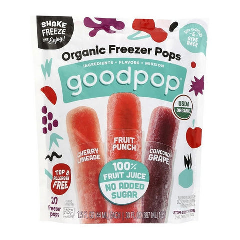 Goodpop, Organic Freezer Pops Variety, 30 Oz(Case Of 6)