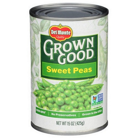 Del Monte, Grown Good Sweet Peas, 15 Oz(Case Of 12)