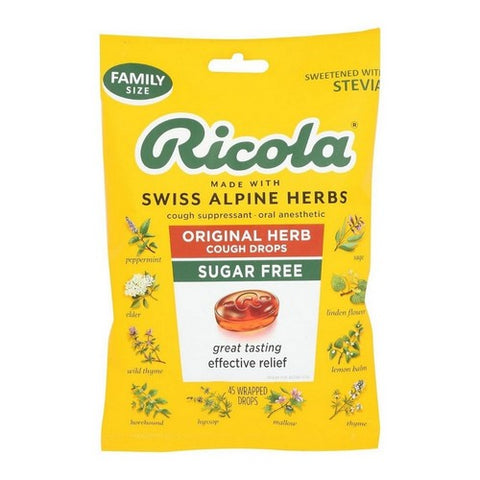 Ricola, Original Herb Cough Drops Sugar Free, 45 Count(Case Of 3)