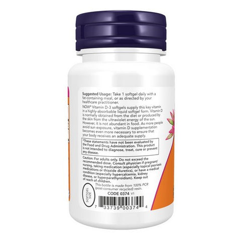 Now Foods, Vitamin D-3 5,000 IU, 30 Softgels