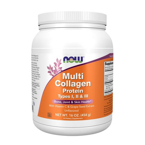 Now Foods, Multi Collagen Protein Types I, II & III Powder Unflavored, 16 Oz