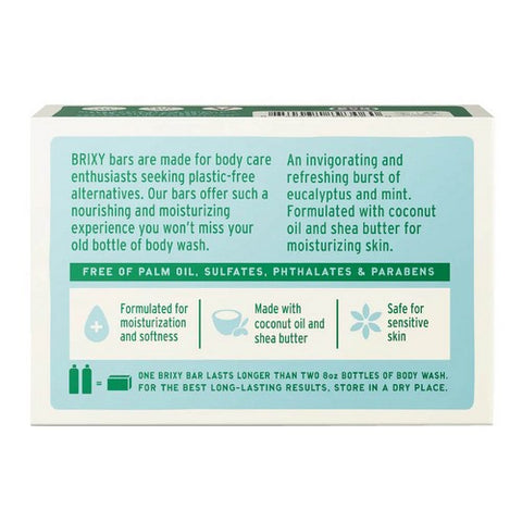 Brixy, Body Wash Bar Mint Eucalyptus, 4 Oz