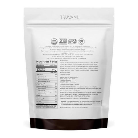 Truvani, Protein Plus Energy Chocolate Mocha Powder, 17.46 Oz