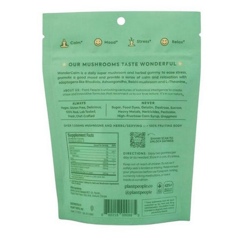 Plant People, WonderCalm Mushroom Summer Peach, 60 Gummies