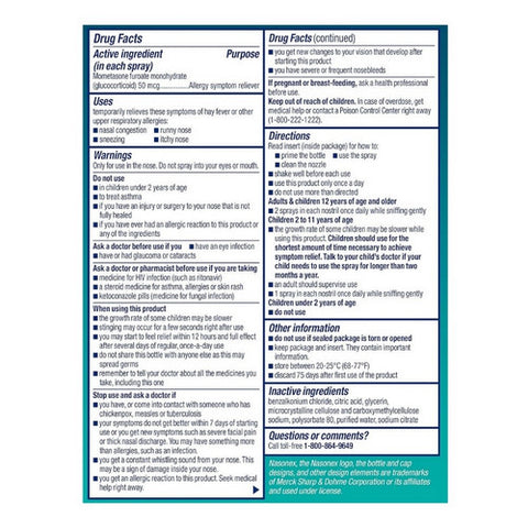 ScarAway, 24HR Non Drowsy Mometasone Furoate Allergy Medicine Nasal Spray, 10 Ml (60 Sprays)