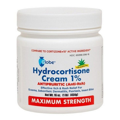 Globe, Hydrocortisone Cream 1%, 16 Oz