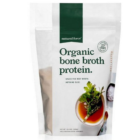 Natural Force, Organic Bone Broth Protein Powder Unflavored, 10.8 Oz