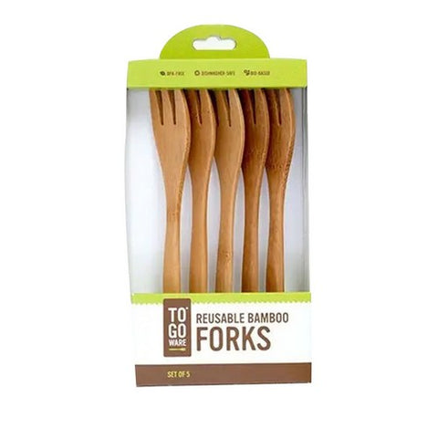 To-Go Ware, Reusable Bamboo Forks, 5 Count