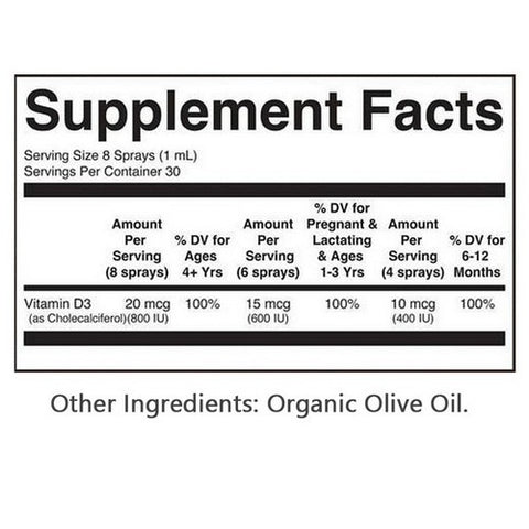 MaryRuth's, Organic Vegan Vitamin D3 Liquid Spray Unflavored, 1 Oz