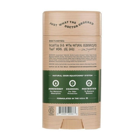 Dr. Squatch, Men'S Natural Deodorant Stick Aluminum Free Pine Tar, 2.65 Oz
