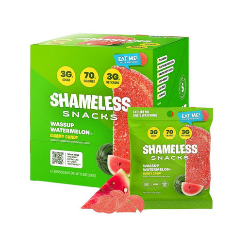 Wassup Watermelon Gummy Candy 6 Count by Shameless Snacks