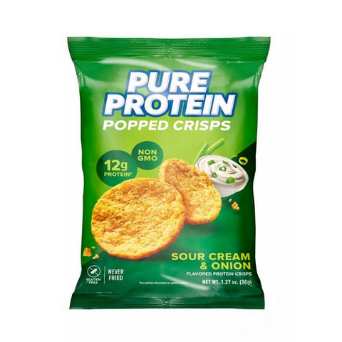 Pure Protein, Popped Crisp Sour Cream Onion, 12 Count