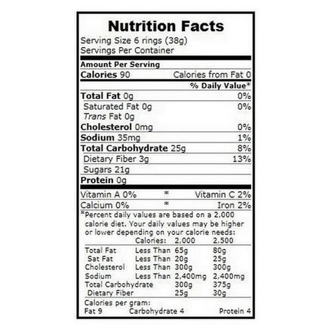 Dried Fruit, Dried Fruit Dried Apple Rings, 25 Lbs