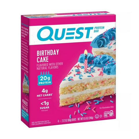 Quest, Protein Bar Birthday Cake, 8.5 Oz (Case Of 5)