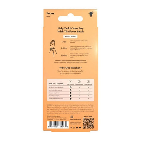 Patch, Focus Vitamin Patches, 15 Count (Case Of 4)