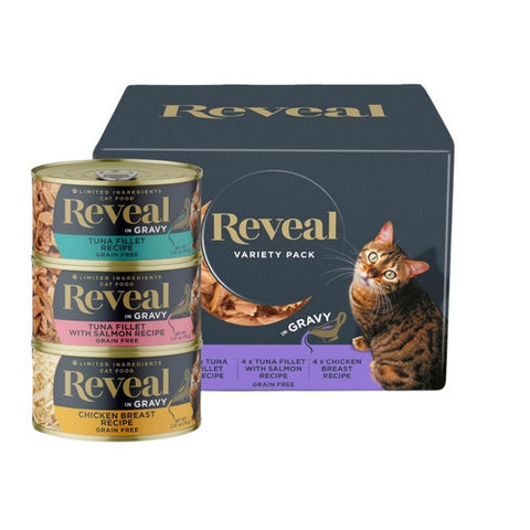 Variety Pack Cat Food Grain Free 2.47 Oz x 12 (Case Of 4) by Reveal