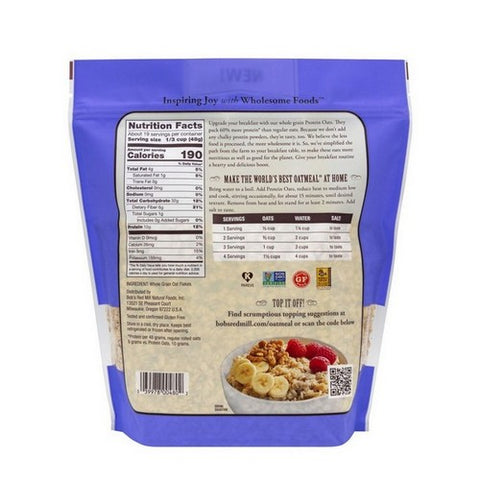 Bobs Red Mill, High Protein Gluten Free Rolled Oats, 16 Oz (Case Of 4)