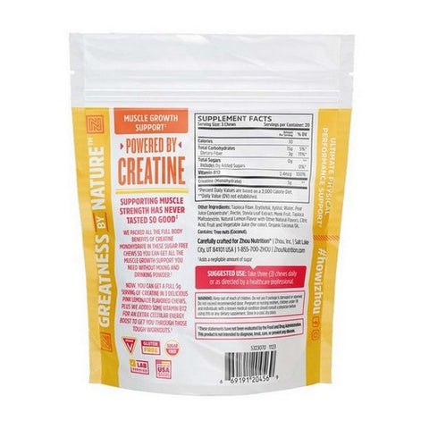 Zhou Nutrition, Creatine Chews, 60 Count