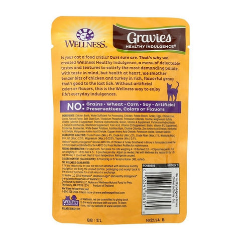 Wellness, Gravies Healthy Indulgence Cat Food Chicken And Turkey, 3 Oz (Case of 24)