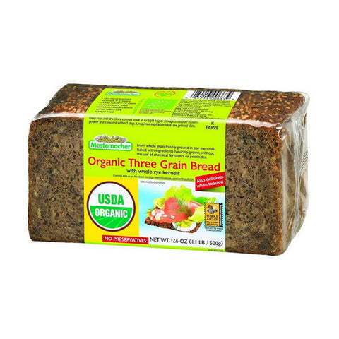 Natural Three Grain Bread With Whole Rye Kernels 17.6 Oz (Case Of 12) by Mestemacher