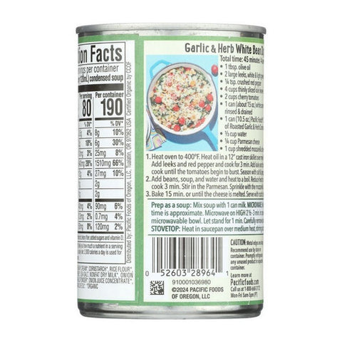 Pacific Foods, Organic Condensed Cream Of Roasted Garlic And Herb Soup, 10.5 Oz (Case Of 12)