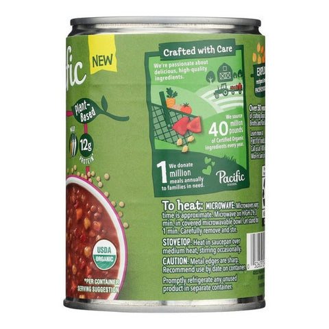 Pacific Foods, Organic Spicy Harissa Lentil Soup, 16.3 Oz (Case Of 12)