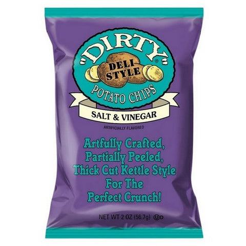 Dirty Potato Chip, Original Recipe Salt And Vinegar Potato Chips, 2 Oz (Case of 25)