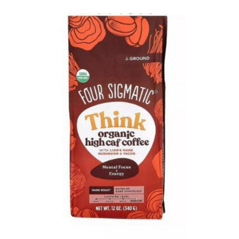 Four Sigma Foods Inc, Mushroom Think Ground Organic Coffee, 12 Oz (Case of 8)