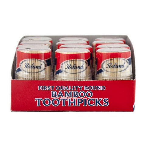 Roland, Bamboo Toothpicks Round, 300 Count (Case Of 12)