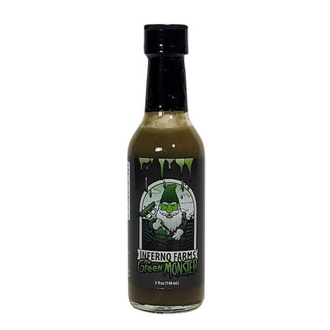 Inferno Farms Hot Sauce, Green Monster Hot Sauce, 5 Oz (Case Of 12)
