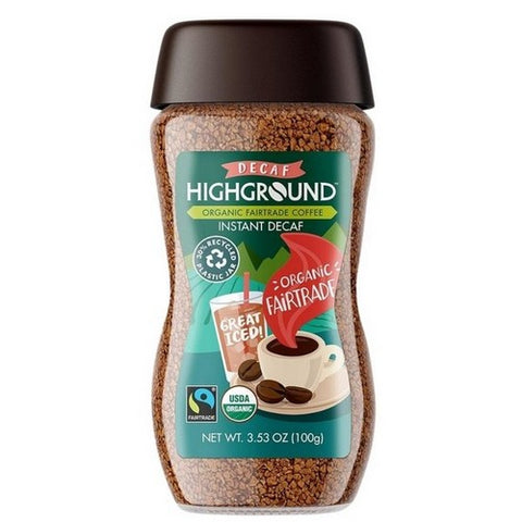 Highground, Organic Instant Decaf Coffee, 3.53 Oz (Case Of 6)