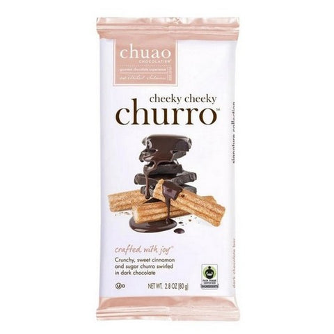 Chuao Chocolatier, Cheeky Churro Cinnamon And Sugar Dark Chocolate Bar, 2.8 Oz (Case Of 12)