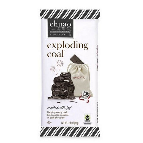 Chuao Chocolatier, Exploding Coal Dark Chocolate Popping Candy, 2.8 Oz (Case Of 12)