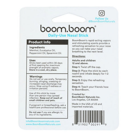 Boom.Boom, Nasal Stick Mint, 1 Count (Case Of 6)