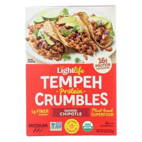 Lightlife, Organic Tempeh Crumbles Smoked Chipotle, 8 Oz (Case Of 8)